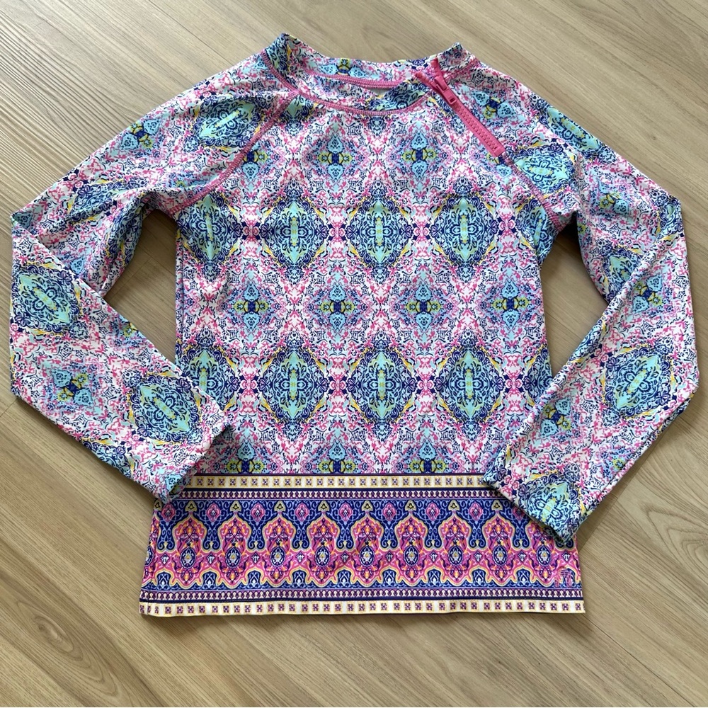 Cabana Life Kids Girls Long Sleeve Rashguard Size 7/8